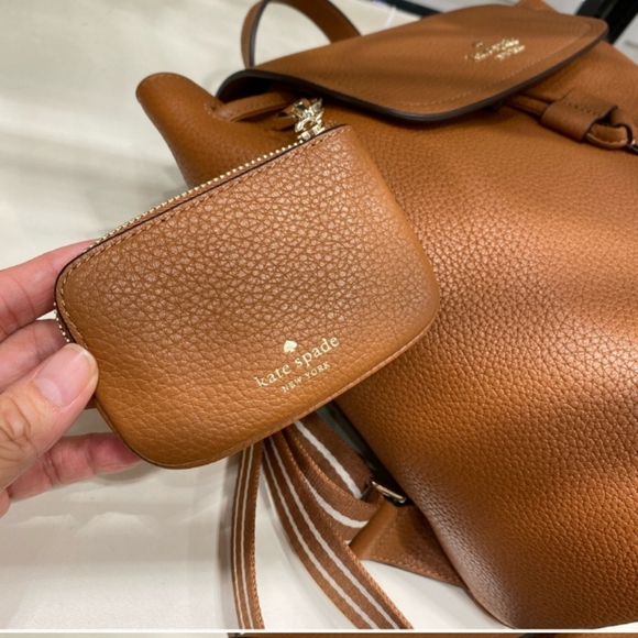 NWT Kate Spade Rosie Med Flip Backpack Warm Ginger Pebbled Leather - Picture 5 of 7
